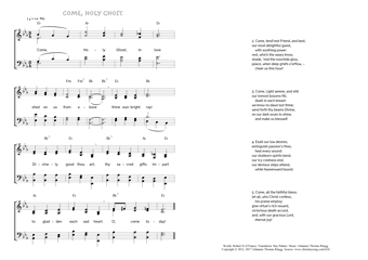 Hymn score of: Come, Holy Ghost, in love - Come, Holy Ghost (Robert II of France/Ray Palmer/Johannes Thomas Rüegg)
