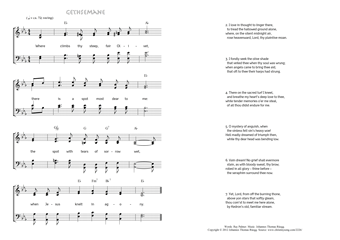 Hymn score of: Where climbs thy steep, fair Olivet - Gethsemane (Ray Palmer/Johannes Thomas Rüegg)