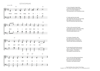 Hymn score of: Where climbs thy steep, fair Olivet - Gethsemane (Ray Palmer/Johannes Thomas Rüegg)
