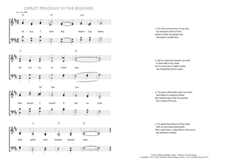 Hymn score of: Jesus, I love thy charming name - Christ precious to the believer (Philip Doddridge/Johannes Thomas Rüegg)