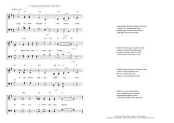 Hymn score of: Lord, my weak thought in vain would climb - Unfaltering trust (Ray Palmer/Johannes Thomas Rüegg)