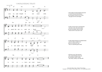 Hymn score of: Lord, my weak thought in vain would climb - Unfaltering trust (Ray Palmer/Johannes Thomas Rüegg)