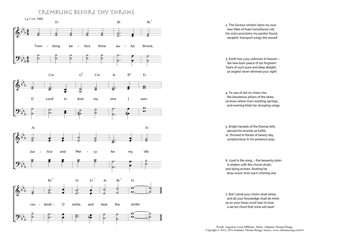 Hymn score of: Trembling before thine awful throne (Augustus Lucas Hillhouse/Johannes Thomas Rüegg)