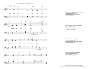 Hymn score of: When downward to the darksome tomb - The resurrection (Ray Palmer/Johannes Thomas Rüegg)