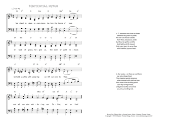 Hymn score of: We stand in deep repentance - Penitential hymn (Ray Palmer/Johannes Thomas Rüegg)