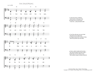 Hymn score of: Before thy throne with tearful eyes - The Dayspring (Ray Palmer/Johannes Thomas Rüegg)