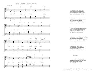 Hymn score of: Son of God, who 'midst the throne - The Lamb enthroned (Ray Palmer/Johannes Thomas Rüegg)