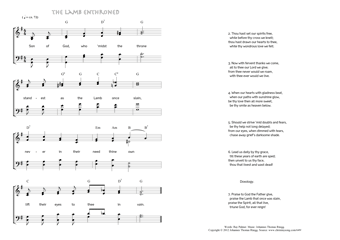 Hymn score of: Son of God, who 'midst the throne - The Lamb enthroned (Ray Palmer/Johannes Thomas Rüegg)