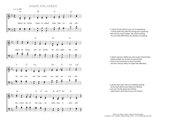 Hymn score of: Stand for Christ (Ray Palmer/Johannes Thomas Rüegg)
