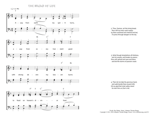 Hymn score of: Away from earth my spirit turns - The bread of life (Ray Palmer/Johannes Thomas Rüegg)