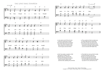 Hymn score of: My God, though far above my thought - The love that stoopeth (Ray Palmer/Johannes Thomas Rüegg)