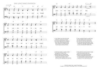 Hymn score of: My God, though far above my thought - The love that stoopeth (Ray Palmer/Johannes Thomas Rüegg)