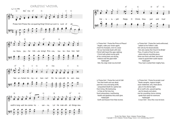 Hymn score of: Praise him! Praise the conquering King! - Christus Victor (Ray Palmer/Johannes Thomas Rüegg)