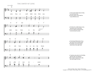 Hymn score of: Lord, thou on earth didst love thine own - The unity of love (Ray Palmer/Johannes Thomas Rüegg)