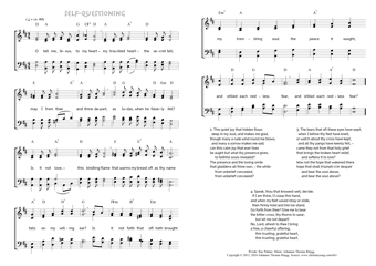 Hymn score of: O tell me, Jesus, to my heart - Self-questioning (Ray Palmer/Johannes Thomas Rüegg)