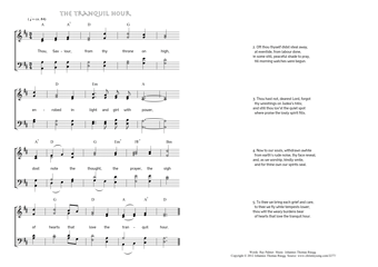 Hymn score of: Thou, Saviour, from thy throne on high - The tranquil hour (Ray Palmer/Johannes Thomas Rüegg)