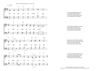 Hymn score of: Thou, Saviour, from thy throne on high - The tranquil hour (Ray Palmer/Johannes Thomas Rüegg)