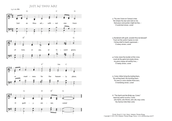 Hymn score of: Just as thou art (Russell S. Cook/Johannes Thomas Rüegg)