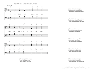 Hymn score of: Holy Ghost, that promised came - Hymn to the Holy Ghost (Ray Palmer/Johannes Thomas Rüegg)
