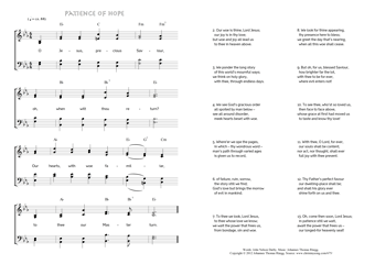 Hymn score of: O Jesus, precious Saviour - Patience of hope (John Nelson Darby/Johannes Thomas Rüegg)