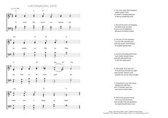 Hymn score of: O Lord, thy love's unbounded - Unchanging love (John Nelson Darby/Johannes Thomas Rüegg)