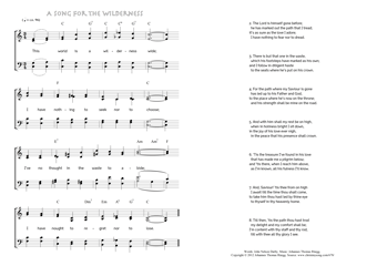 Hymn score of: This world is a wilderness wide - A song for the wilderness (John Nelson Darby/Johannes Thomas Rüegg)