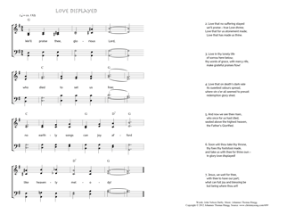 Hymn score of: We'll praise thee, glorious Lord - Love displayed (John Nelson Darby/Johannes Thomas Rüegg)