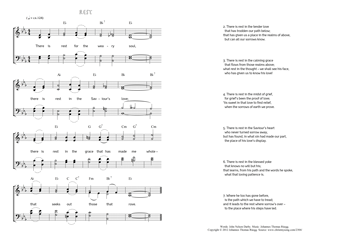 Hymn score of: There is rest for the weary soul - Rest (John Nelson Darby/Johannes Thomas Rüegg)