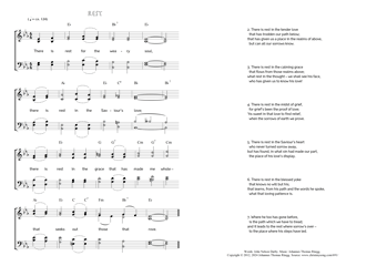 Hymn score of: There is rest for the weary soul - Rest (John Nelson Darby/Johannes Thomas Rüegg)