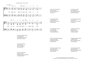 Hymn score of: Oh, bright and blessed hope! - Fulness of joy (John Nelson Darby/Johannes Thomas Rüegg)
