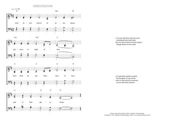 Hymn score of: Lord Jesus, source of every grace - Expectation (John Nelson Darby/Johannes Thomas Rüegg)