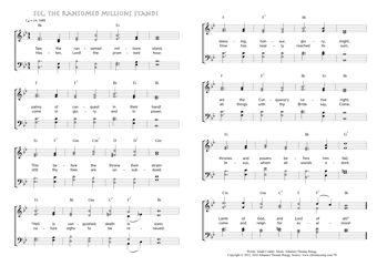 Hymn score of: See, the ransomed millions stand! (Josiah Conder/Johannes Thomas Rüegg)