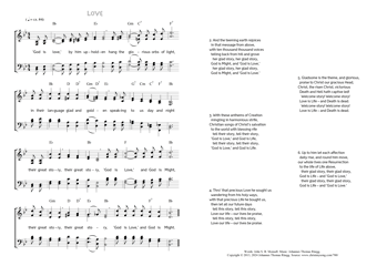 Hymn score of: 'God is love,' by him upholden - Love (John S. B. Monsell/Johannes Thomas Rüegg)