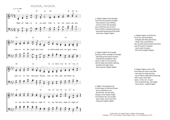 Hymn score of: Higher! higher to aspire! - Higher, higher (John S. B. Monsell/Johannes Thomas Rüegg)