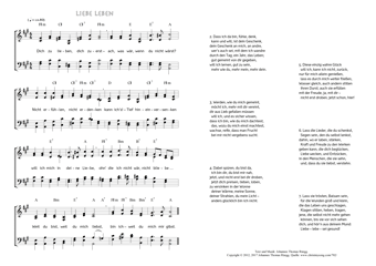 Hymn score of: Dich zu lieben, dich zuerst - Liebe leben (Johannes Thomas Rüegg)