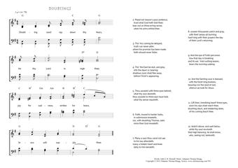 Hymn score of: Doubting soul! lay down thy fears - Doubtings (John S. B. Monsell/Johannes Thomas Rüegg)