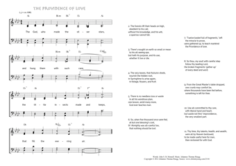 Hymn score of: The God, who made the silver stars - The Providence of love (John S. B. Monsell/Johannes Thomas Rüegg)