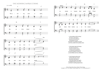 Hymn score of: The atoning work is done (Thomas Kelly/Johannes Thomas Rüegg)