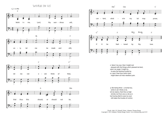 Hymn score of: Work in me, Lord, thy wondrous will - Work in us (John S. B. Monsell/Johannes Thomas Rüegg)