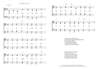 Hymn score of: Work in me, Lord, thy wondrous will - Work in us (John S. B. Monsell/Johannes Thomas Rüegg)