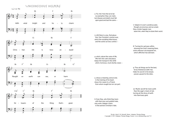Hymn score of: With what bright and holy charm - Unconscious helpers (John S. B. Monsell/Johannes Thomas Rüegg)