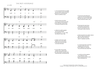 Hymn score of: Lord! in all I offer thee - The best offerings (John S. B. Monsell/Johannes Thomas Rüegg)