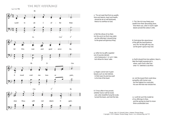 Hymn score of: Lord! in all I offer thee - The best offerings (John S. B. Monsell/Johannes Thomas Rüegg)