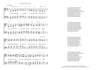 Hymn score of: Lord! how oft shall I forgive? - Forgiveness (John S. B. Monsell/Johannes Thomas Rüegg)