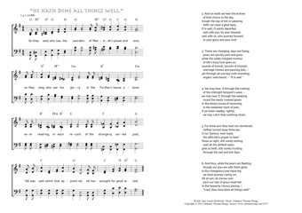 Hymn score of: So they said, who saw the wonders - It is well (Jane Laurie Borthwick/Johannes Thomas Rüegg)