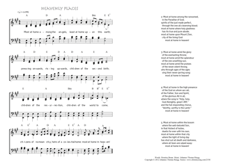 Hymn score of: Most at home among the angels - Heavenly places (Horatius Bonar/Johannes Thomas Rüegg)