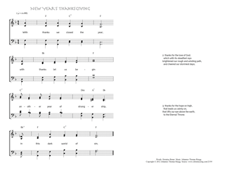 Hymn score of: With thanks we closed the year - New Year's thanksgiving (Horatius Bonar/Johannes Thomas Rüegg)