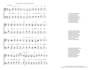 Hymn score of: I've found a joy in sorrow - Pilgrim discoveries (Jane Crewdson/Johannes Thomas Rüegg)