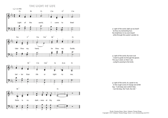 Hymn score of: Light of the world, I come to thee! - The Light of life (Horatius Bonar/Johannes Thomas Rüegg)