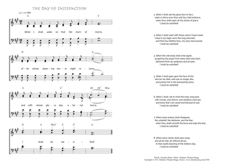Hymn score of: When I shall wake on that fair morn of morns - The day of satisfaction (Horatius Bonar/Johannes Thomas Rüegg)